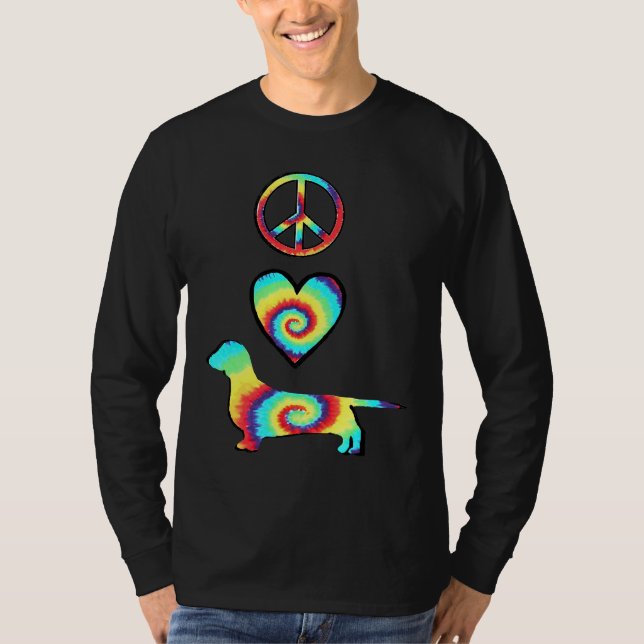 Camiseta Peace Love Dachshunds (Anverso)