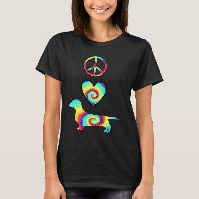 Camiseta Peace Love Dachshunds (Anverso)