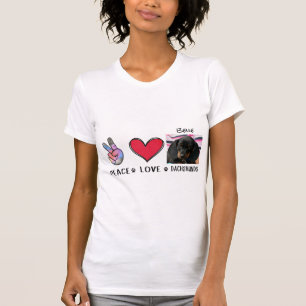 Camiseta Peace Love Dachshunds Dog Aovers T-Shirt