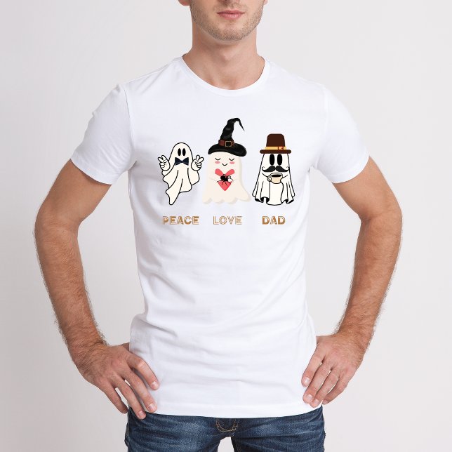 Camiseta Peace Love Dad Funny Halloween (Peace Love Dad Funny Halloween T-Shirt)