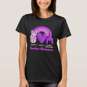 Camiseta Peace Love Daño Reducción de Daño de Amor Sobredos