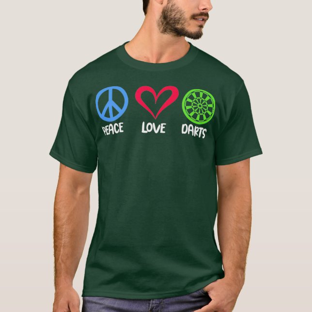 Camiseta Peace Love Darts Cute Dart Player (Anverso)