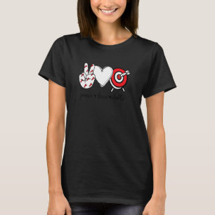 Camiseta Peace Love Darts Peace Hand Rótulo Darts