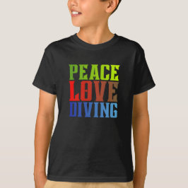 Camiseta peace love diving