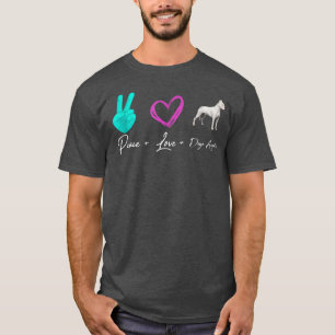 Camiseta Peace Love Dogo Argentino Funny Dog Dueño 