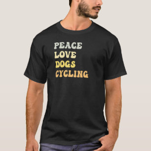 Camiseta Peace Love Dogs Cycling Retro