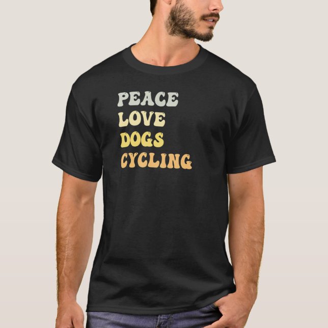 Camiseta Peace Love Dogs Cycling Retro (Anverso)