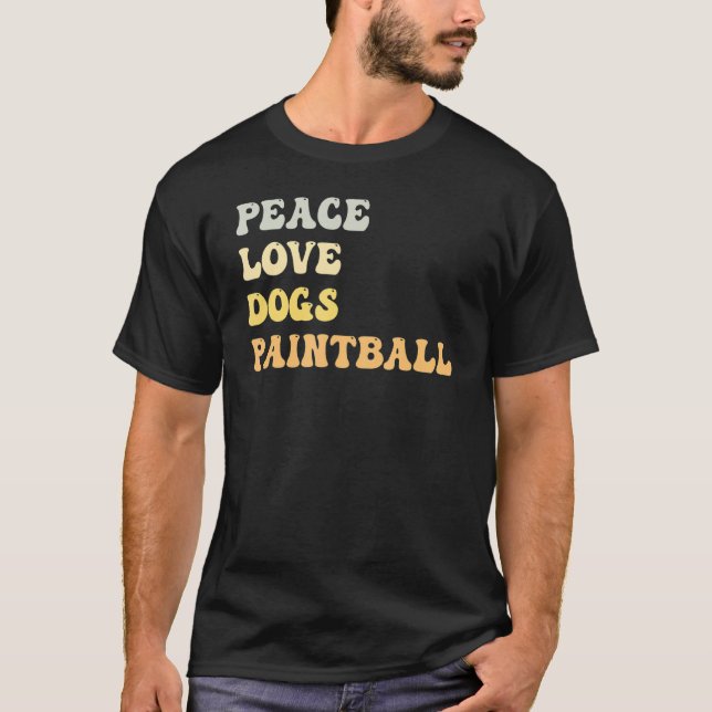 Camiseta Peace Love Dogs Paintball Retro (Anverso)