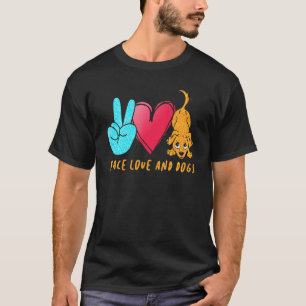Camiseta Peace Love Dogs Peace Sign Dog Lover Cute Puppy Do
