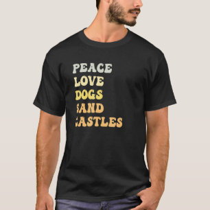 Camiseta Peace Love Dogs Sand Castles Retro