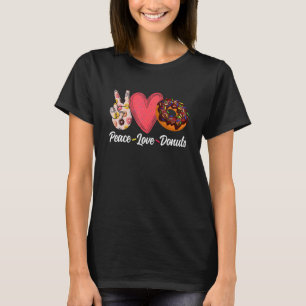 Camiseta Peace Love Donuts Doughnut Men Boys Chica