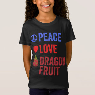 Camiseta Peace Love Dragon Fruit Popular Pitahaya Fruit Lov