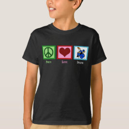 Camiseta Peace Love Drums Kids
