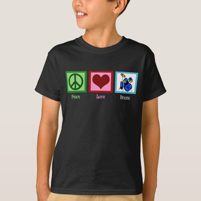 Camiseta Peace Love Drums Kids (Anverso)
