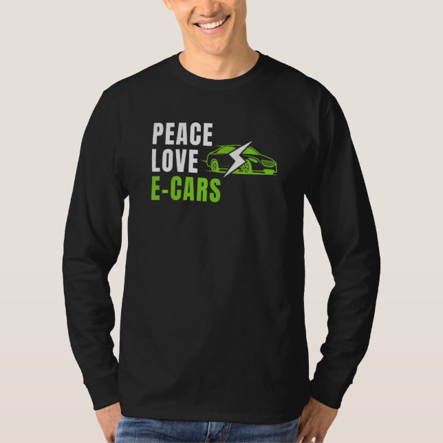 Camiseta Peace Love E Carros EV Life Eco Mode Drive EV・ (Anverso)