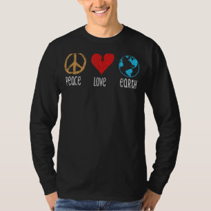 Camiseta Peace Love Earth Guay Hippie Hippy Ambientalis