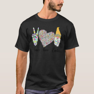 Camiseta Peace Love Easter Bunny Leopard Graphic Easter Day