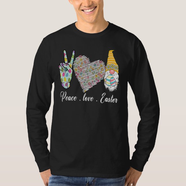 Camiseta Peace Love Easter Bunny Leopard Graphic Easter Day (Anverso)