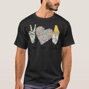 Camiseta Peace Love Easter Bunny Leopard Graphic Easter Day