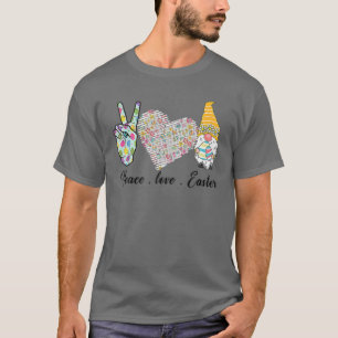 Camiseta Peace Love Easter Bunny Leopard Graphic Easter Day