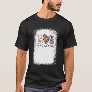Camiseta Peace Love Easter Bunny Leopard Graphic Easter Day