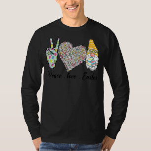 Camiseta Peace Love Easter Bunny Leopard Graphic Easter Day