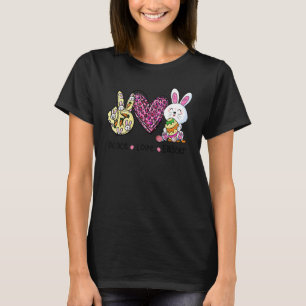 Camiseta Peace Love Easter Leopard Bunny Egg Basket Women K