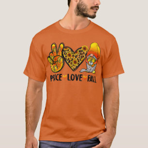 Camiseta Peace Love Fall Cute Gnome Autumn Pumpkin Funny