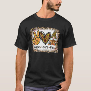 Camiseta Peace Love Fall Funny Gnome Autumn Lover Pumpkins