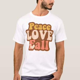 Camiseta Peace Love Fall Halloween Groovy Fall