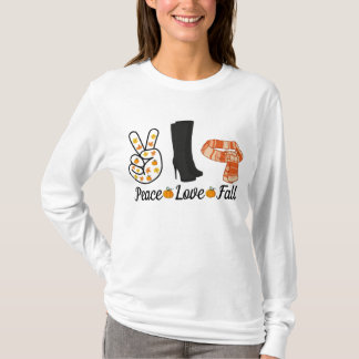 Camiseta Peace Love Fall Long-Sleeve T-Shirt