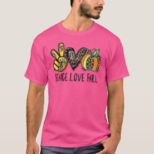 Camiseta Peace Love Fall Vibes Pumkin Season Spookone Seaso