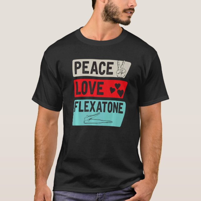 Camiseta Peace Love Flexatone Music Instrument Flexatone Pl (Anverso)