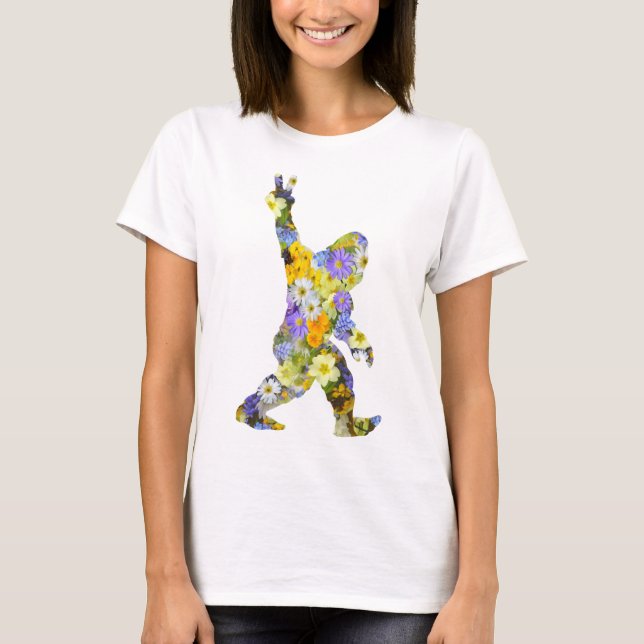 Camiseta Peace Love Floral Bigfoot T-Shirt (Anverso)