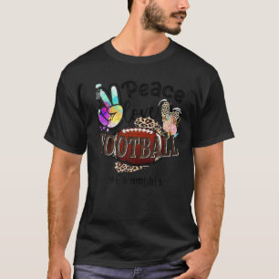 Camiseta Peace Love Football Gammy Life Mom Grandma Leopard
