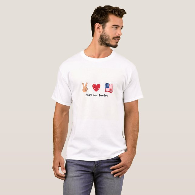 Camiseta Peace Love Freedom USA Shirt (Anverso completo)