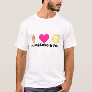 Camiseta Peace Love Fun divertido Calm Amour Enjoyte Tee