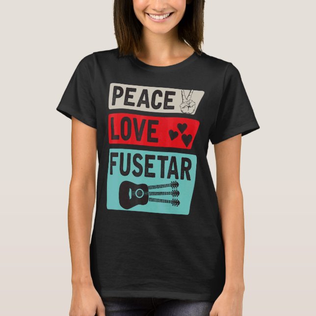 Camiseta Peace Love Fusetar Instrumento de guitarra Fusetar (Anverso)