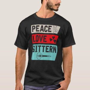 Camiseta Peace Love Gittern Instrumento musical Gittern Pla