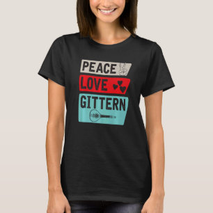 Camiseta Peace Love Gittern Instrumento musical Gittern Pla