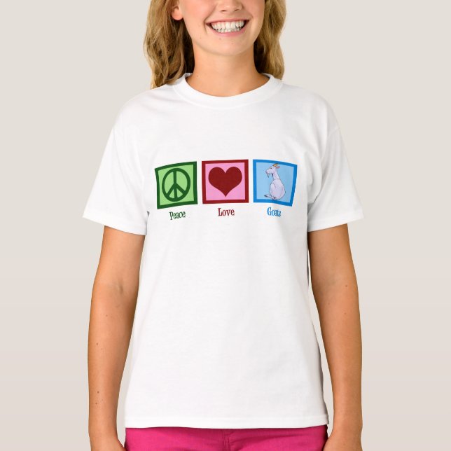 Camiseta Peace Love Goats Cute Kids (Anverso)