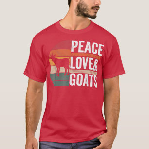 Camiseta Peace Love Goats Goat Apparel Farmer Farming Retro