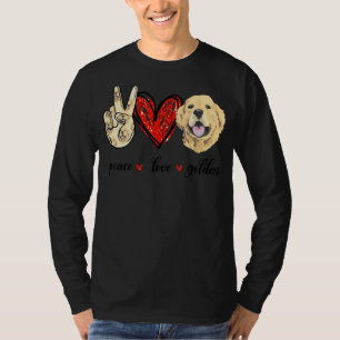 Camiseta Peace Love Golden Dog Golden Retriever Mom