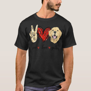 Camiseta Peace Love Golden Dog Golden Retriever Mom