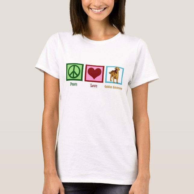 Camiseta Peace Love Golden Retriever (Anverso)