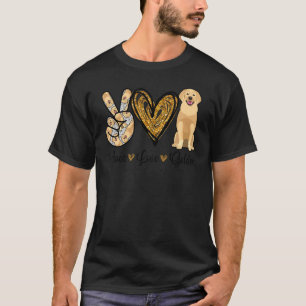 Camiseta Peace Love Golden Retriever Leopard Dog Puppy