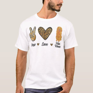 Camiseta Peace Love Golden Retriever Leopard Lover Dog Pupp