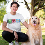 Camiseta Peace Love Golden Retrivers<br><div class="desc">Hermosa camiseta de Peace Love Golden Retrievers para un dueño de perro que ama a su adorable cachorro. Presenta un signo de paz de bonito,  corazón y adorable recuperador de oro,  mi raza favorita.</div>