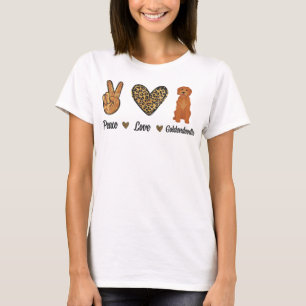 Camiseta Peace Love Goldendoodle Leopard Lover Mascota Dog 