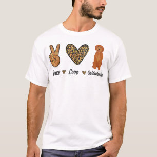 Camiseta Peace Love Goldendoodle Leopard Lover Mascota Dog 
